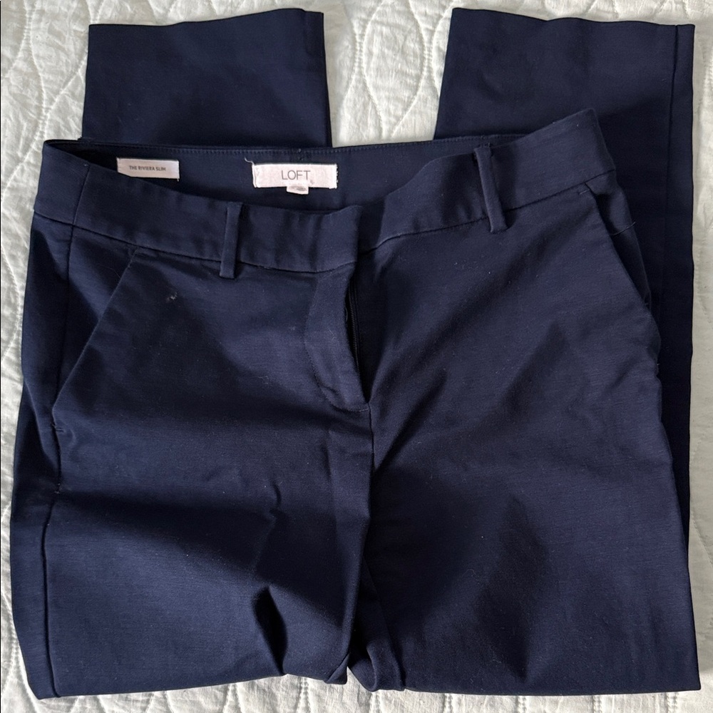 LOFT Dark Blue Pants The Riveria Slim - Picture 1 of 1
